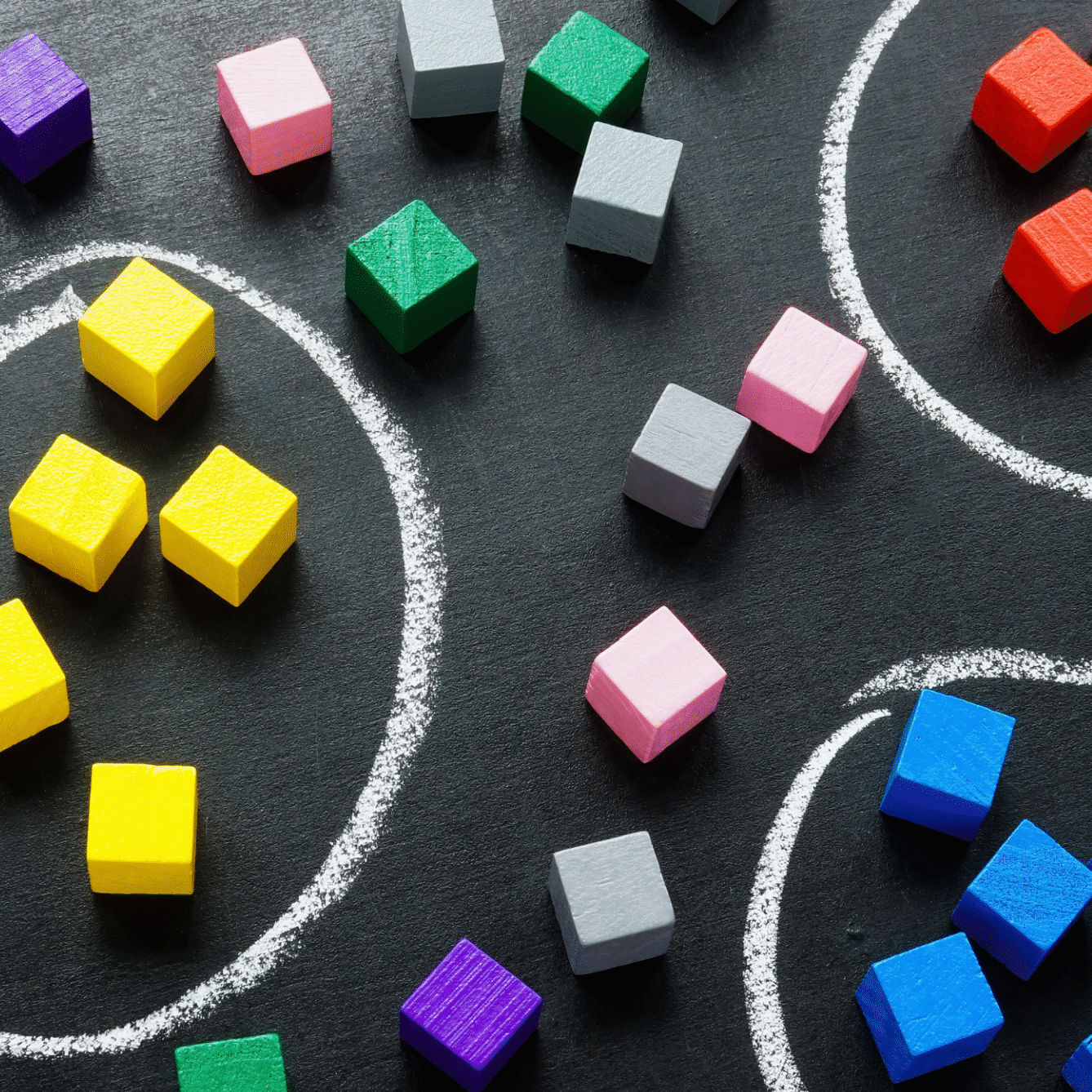 Cubes in groups representing market adoption modelling