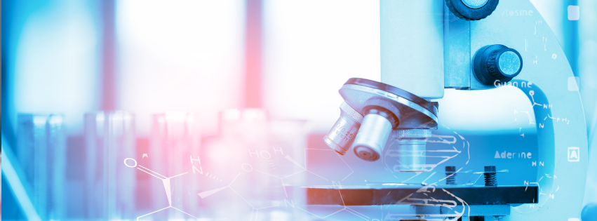 Microscope on a blue background